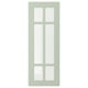 STENSUND light green cabinet door with square glass panels.