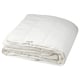 Option: A white STJÄRNBRÄCKA duvet, made of cotton and lyocell, folded neatly. It has a soft, padded appearance with a smooth, quilted design.
