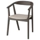 STOCKHOLM Chair with armrests, dark brown ash veneer/Tresund beige