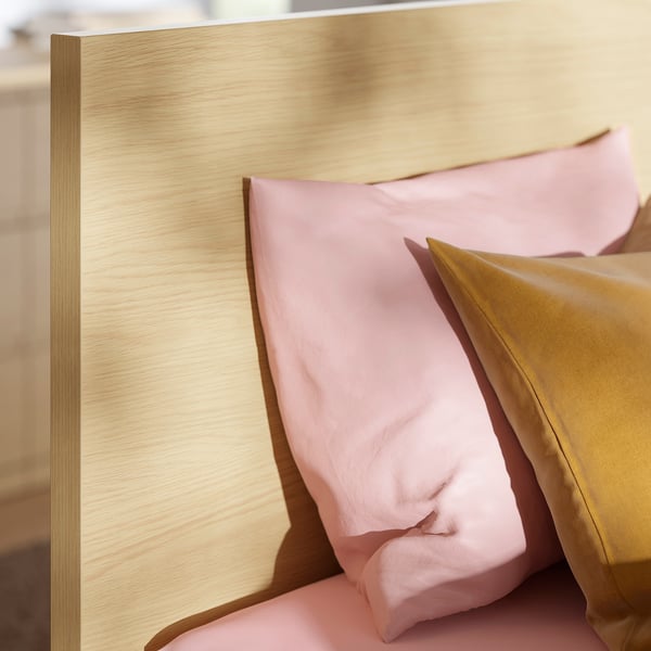 STORKLINTA Bed frame, oak effect, 140x200 cm