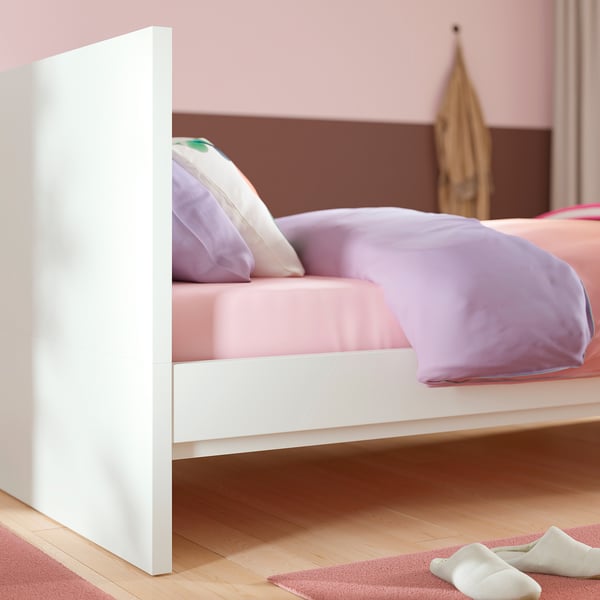 STORKLINTA Bed frame, white/Leirsund, 90x200 cm
