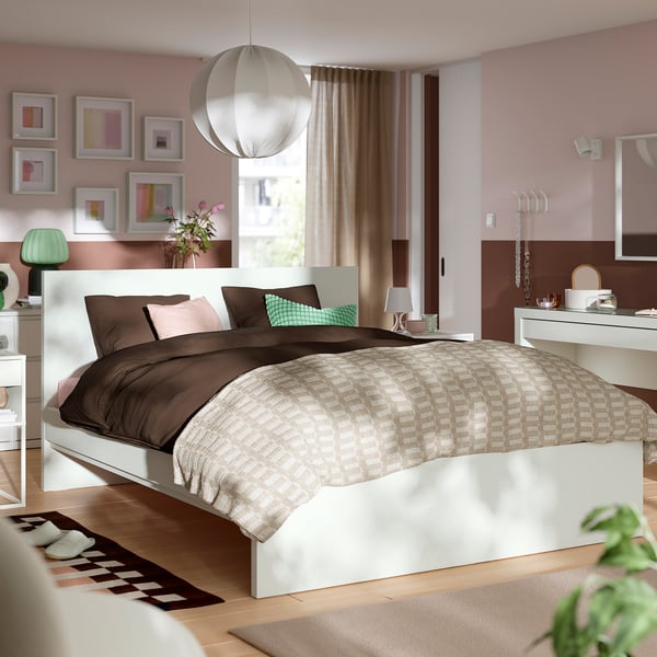 STORKLINTA Bed frame, white, 140x200 cm