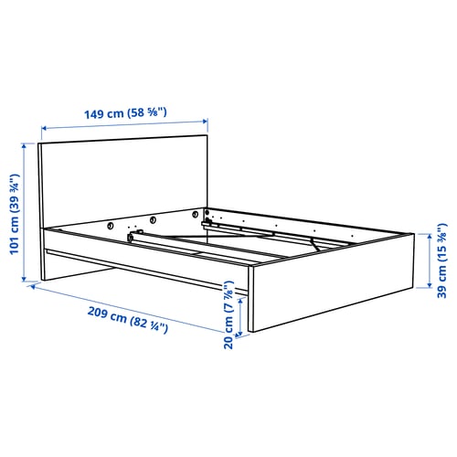 STORKLINTA Bed frame, white, 140x200 cm
