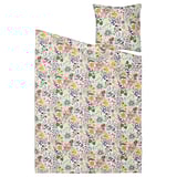STRANDLUMMER duvet set, white with colorful floral pattern, rectangular, cotton, soft, textured.