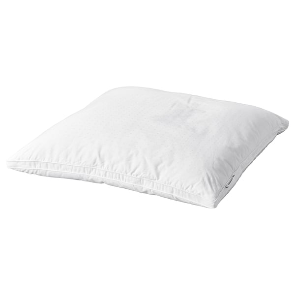 White STRANDMOLKE pillow with soft dobby cotton, supportive core, and double piping.