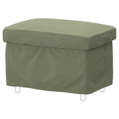 STRANDMON Slipcover for footstool, Naggen grey-green