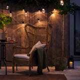 SVARTRÅ LED lighting chain with 20 bulbs, outdoor black