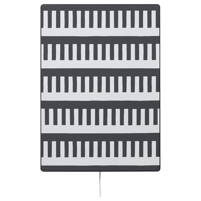 SYMFONISK picture frame wifi speaker cover, black and white striped pattern, rectangular shape.