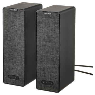SYMFONISK wifi speakers - black fabric rear home theater
