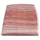 Red and white striped recycled polyester tablecloth, folded neatly.
