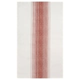 TAGGSIMPA tablecloth, white with red vertical stripes, rectangular, 100% recycled polyester.