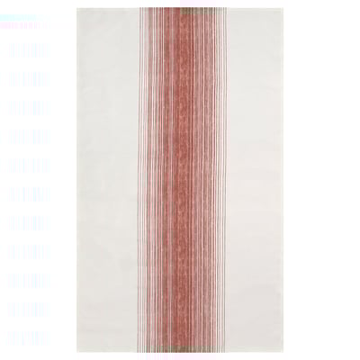 TAGGSIMPA tablecloth, white-red lines, recycled polyester, rectangular, minimalist design.