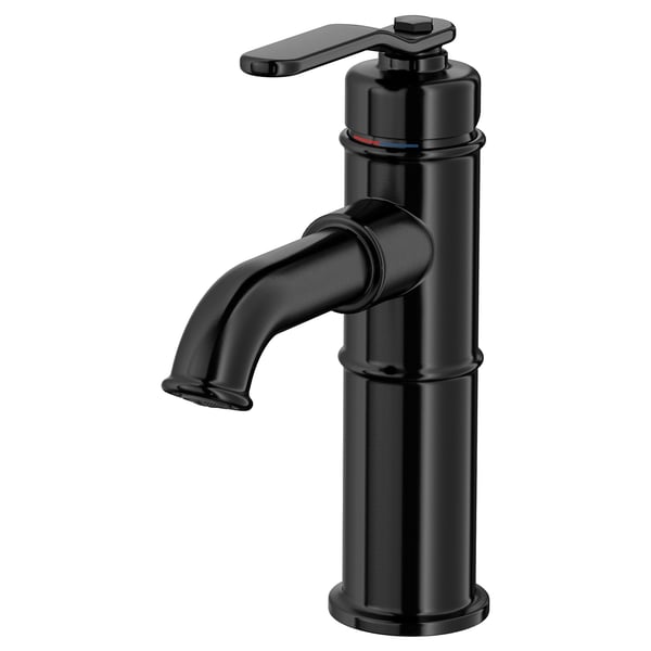 TAKSJÖN Bathroom mixer tap top lever, black, M