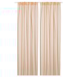 Light, sheer curtains in pale orange, made from recycled polyester. Drape elegantly to soften light, ideal for layering.