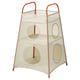 TIGERFINK toy storage, white mesh with brown handles, 3-rounded holes, portable, recycled polyester.