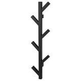 Black TJUSIG coat rack with 6 hooks, slim wood design.