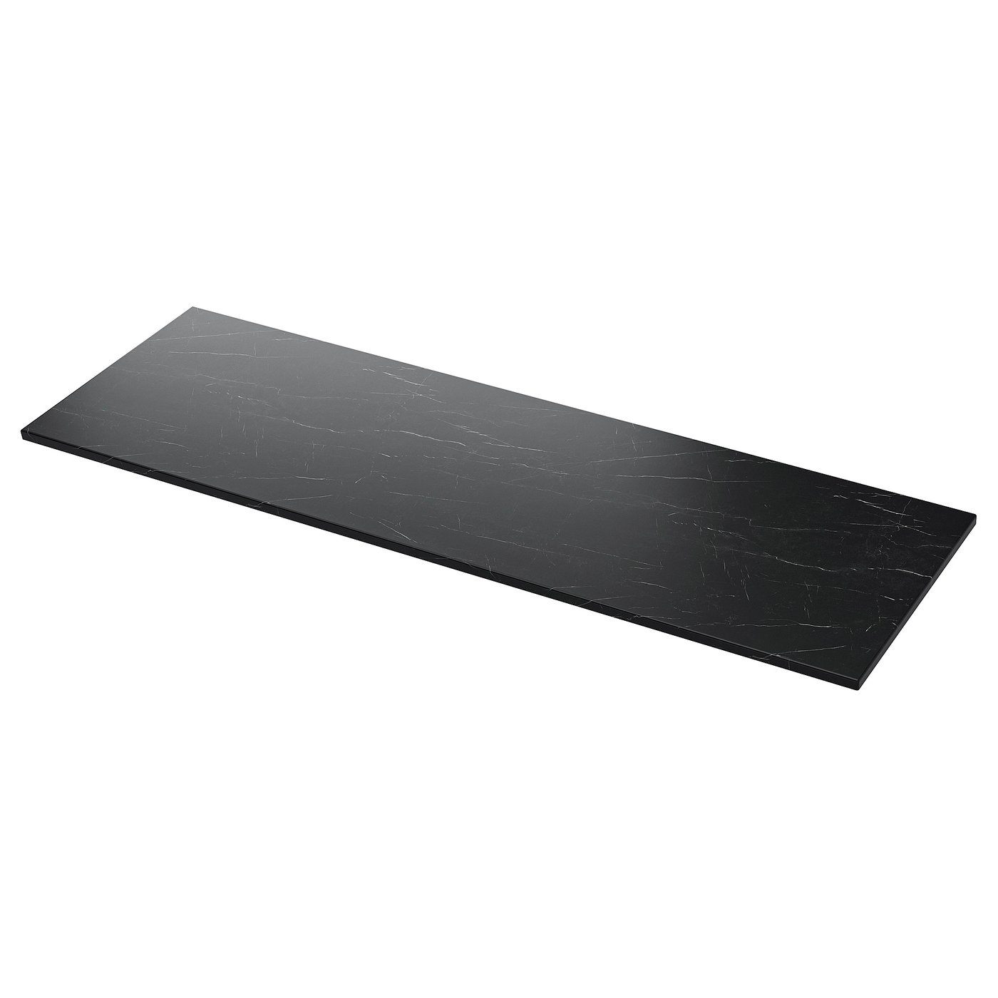 TOLKEN countertop, black marble effect/foliated board, 162x49 cm IKEA