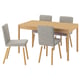TONSTAD / TONSTAD Table and 4 chairs, oak veneer/Viarp beige/brown oak effect, 140/196x85 cm