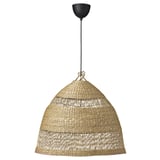 TORARED / HAVSDJUP Pendant lamp, handmade sedge/black, 55 cm