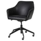TOSSBERG black leather office chair, swivel, high back, padded, five-star base, castors.