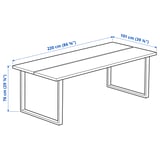 Illustration with measurements for the product: TRANEBO.