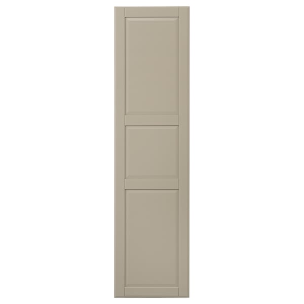 A TYSSEDAL cabinet door in grey-beige. It has a classic panel design with painted fibreboard and a handcrafted appearance.
