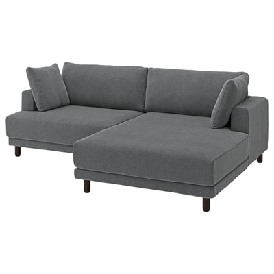 UPPÅKRA 3-seat modular sofa, with chaise longue, right/Johanneshov dark grey