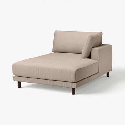 UPPÅKRA Chaise longue module, with armrest right/Samsala grey-beige
