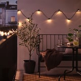 UTSUND LED lighting chain with 24 bulbs, outdoor black