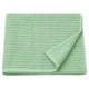 Option: A folded green VÅGSJÖN towel, soft & absorbent, 100% cotton, with ribbed texture.