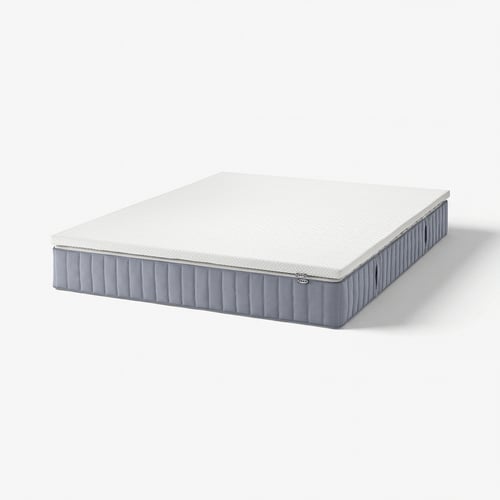 VALEVÅG / NORDBERGET Mattress and mattress pad, firm light blue/white, 160x200 cm
