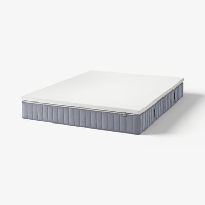 VALEVÅG / NORDBERGET Mattress and mattress pad, firm light blue/white, 160x200 cm