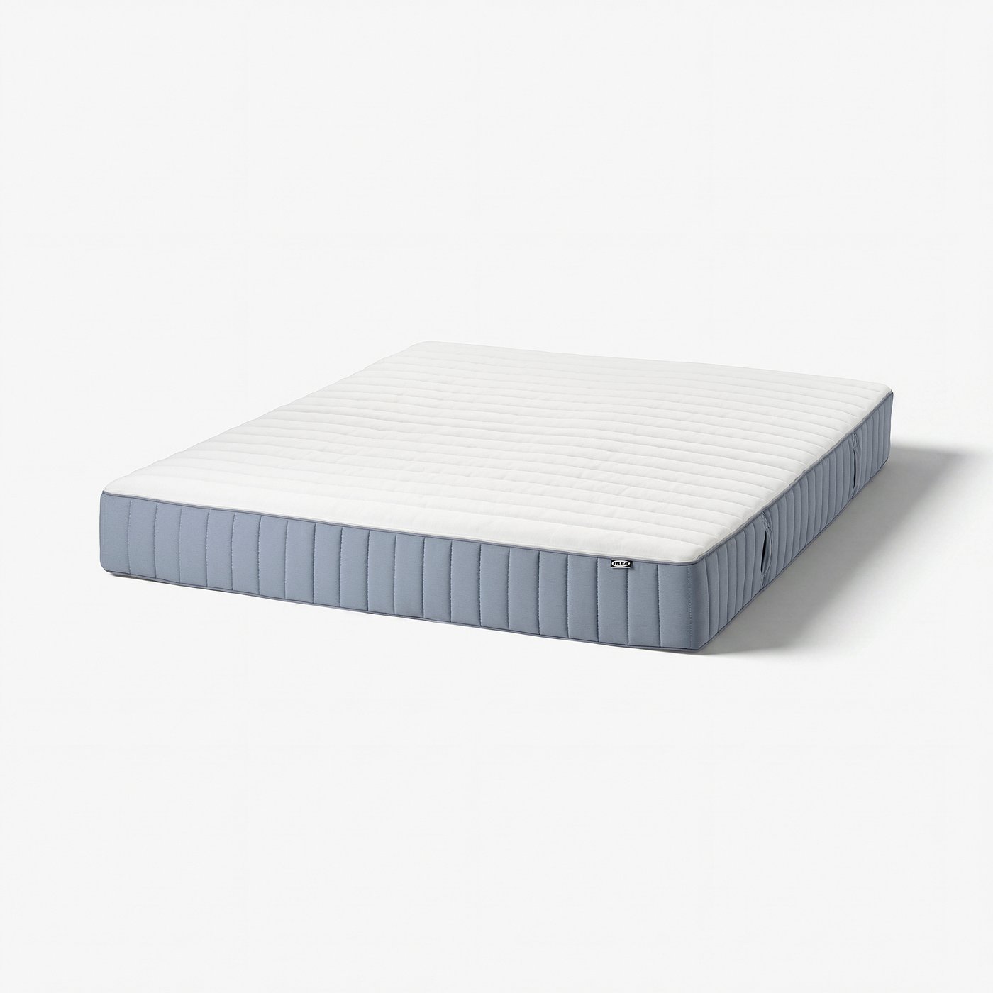 VALEVÅG Pocket sprung mattress, medium firm/washable top cover light blue, 140x200 cm