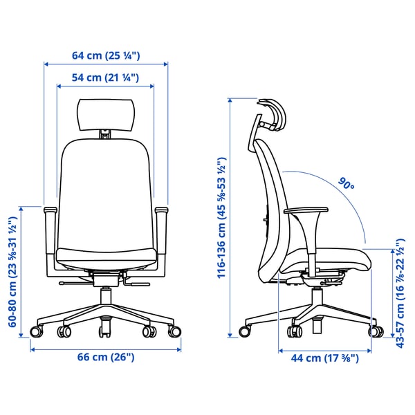 Illustration with measurements for the product: VALLFJÄLLET.