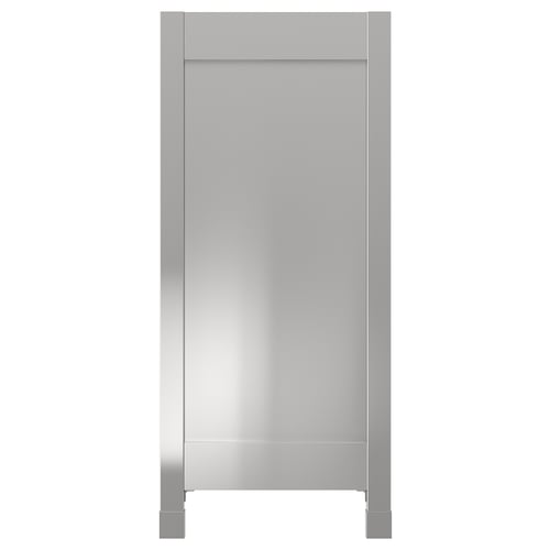 A VÅRSTA stainless steel kitchen cabinet in a sleek, modern design with clean lines and two legs.