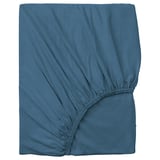 The VÅRVIAL, blue, cotton jersey fitted sheet. Rectangular with elastic edges for a smooth fit.