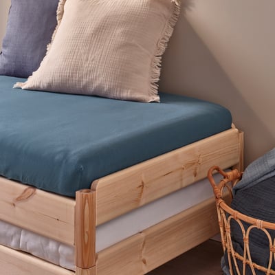 VÅRVIAL Fitted sheet for day-bed, blue, 80x200 cm
