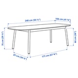 Illustration with measurements for the product: VEDBO.