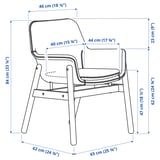 Illustration with measurements for the product: VEDBO.