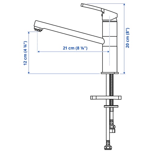 Illustration with measurements for the product: VENSJÖN.