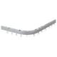 Option: Silver VIDGA curved curtain rail with hooks for corner windows.