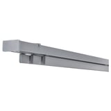 A grey VIDGA triple track rail, made of aluminum and plastic, designed for panel curtains.