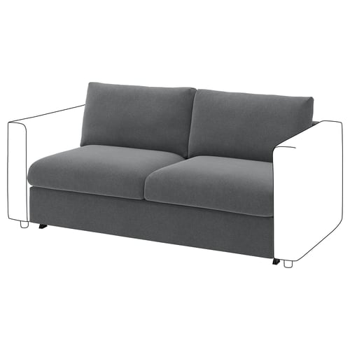 VIMLE 2-seat sofa-bed section, Johanneshov dark grey