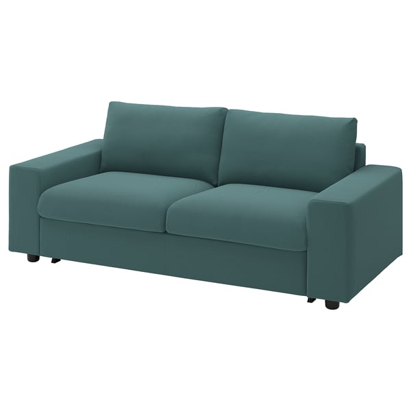 VIMLE 2-seat sofa-bed, with wide armrests/Kelinge grey-turquoise