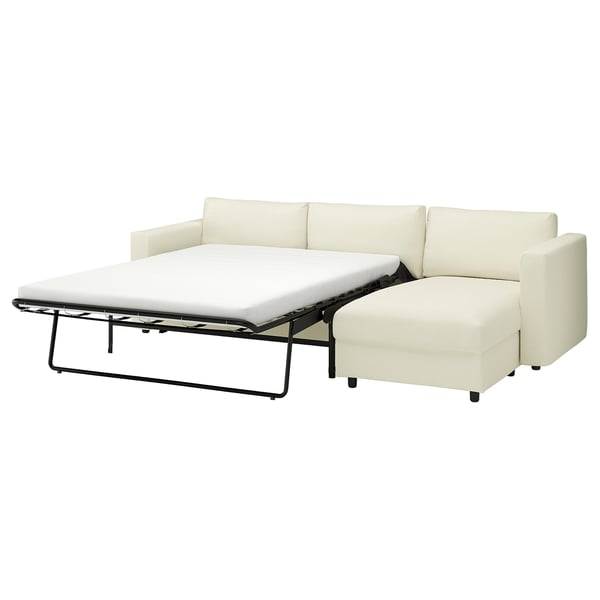 VIMLE 3-seat sofa-bed with chaise longue, Johanneshov off-white