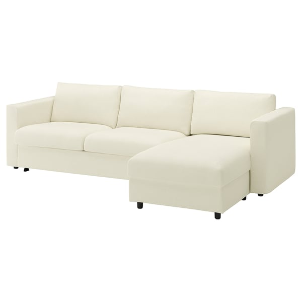 VIMLE 3-seat sofa-bed with chaise longue, Johanneshov off-white