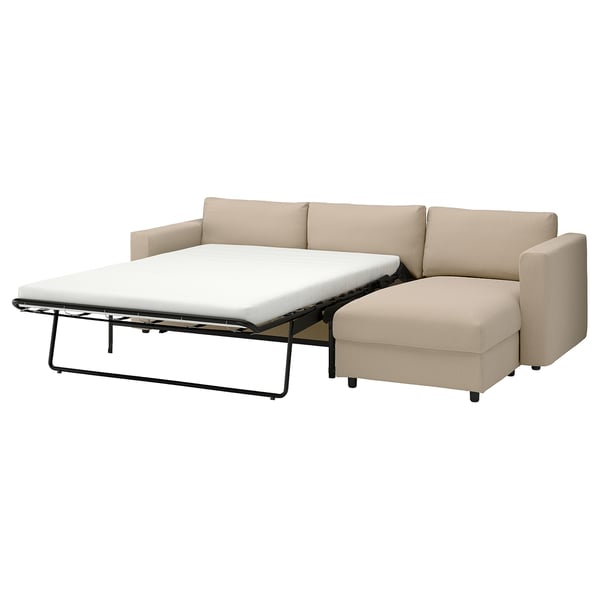 VIMLE 3-seat sofa-bed with chaise longue, Kelinge beige