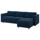 VIMLE 3-seat sofa-bed with chaise longue, Kelinge dark blue
