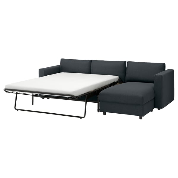VIMLE 3-seat sofa-bed with chaise longue, Knäbäck anthracite