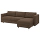 VIMLE 3-seat sofa-bed with chaise longue, Mosshed dark brown